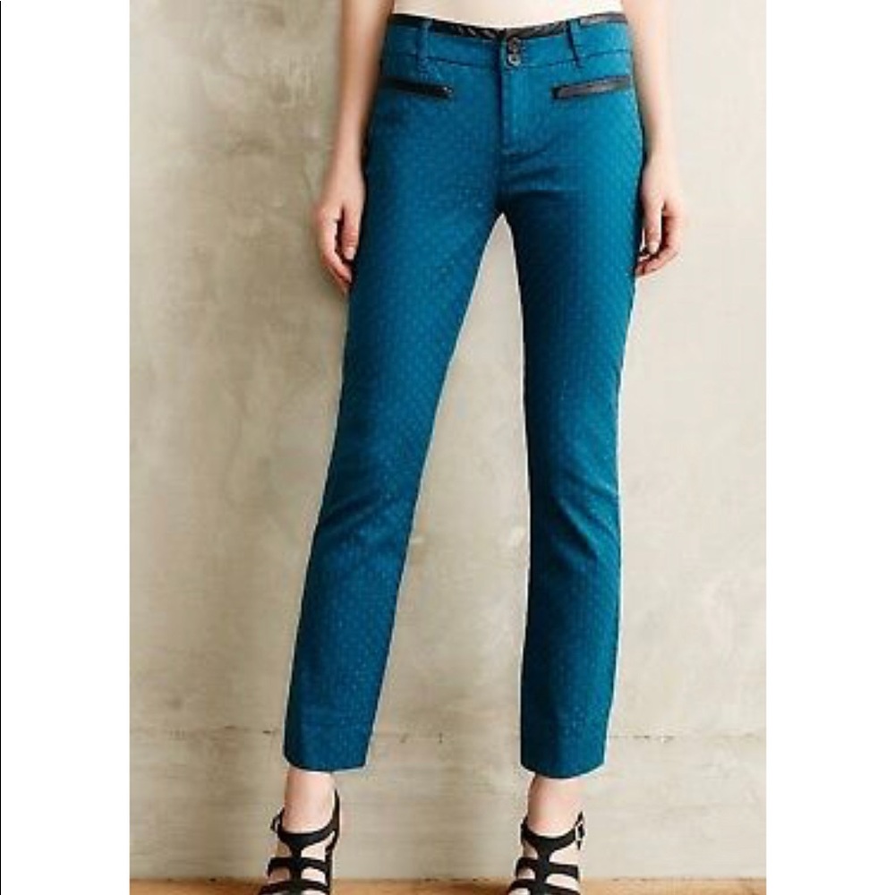 • Anthropologie Charlie Textured Ankle Trousers •